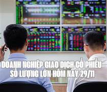 Doanh nghiệp giao dịch cổ phiếu số lượng lớn hôm nay 29/11