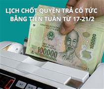 Lịch chốt quyền trả cổ tức bằng tiền tuần tới (từ 17-21/2): PMC trả cổ tức “khủng” 54%