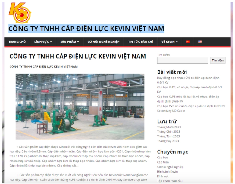 Cáp điện lực Kevin Việt Nam đầu năm thắng lớn, trúng loạt gói thầu ...