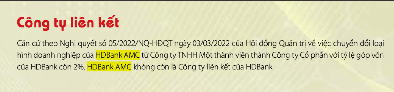 Nợ phải trả của HDBank AMC gấp gần 5 lần vốn chủ sở hữu