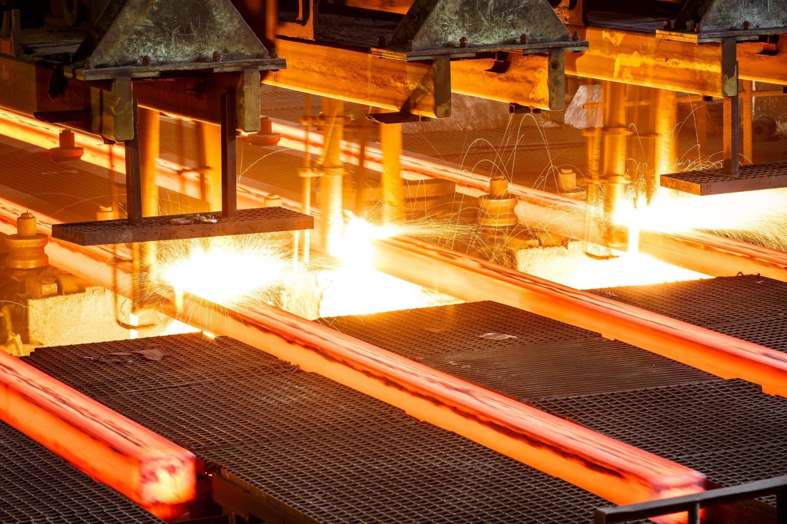 hot steel on conveyor in steel mill 1620633917796343053803