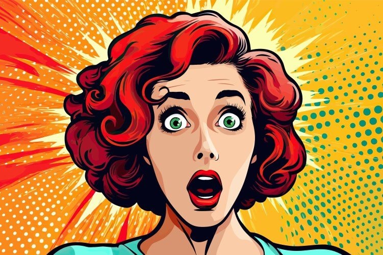 wow female face sexy surprised young woman vector 47301954
