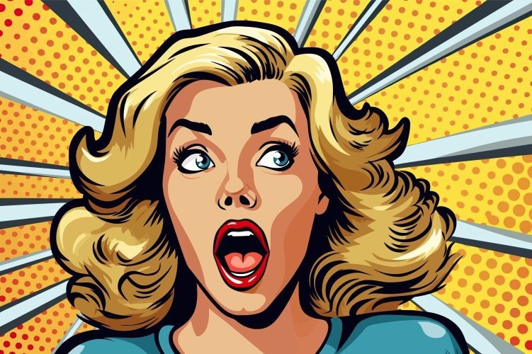 wow female face sexy surprised young woman vector 47301949