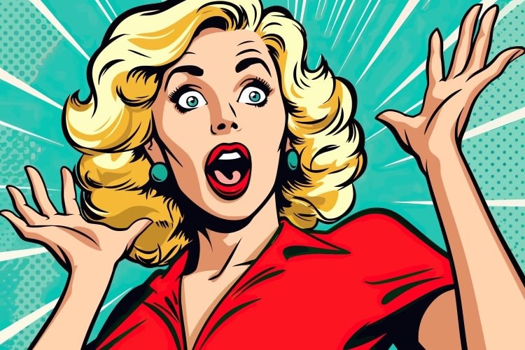 sexy surprised woman pop art portrait vector 47301961 jpg