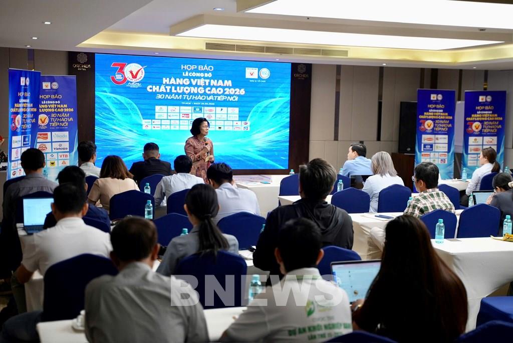 Hơn 580 doanh nghiệp đạt Hàng Việt Nam chất lượng cao 2026