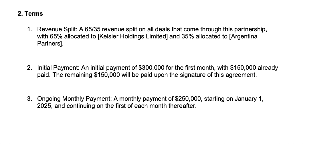 Các điều khoản và điều kiện của hợp đồng. Nguồn: DATIP.