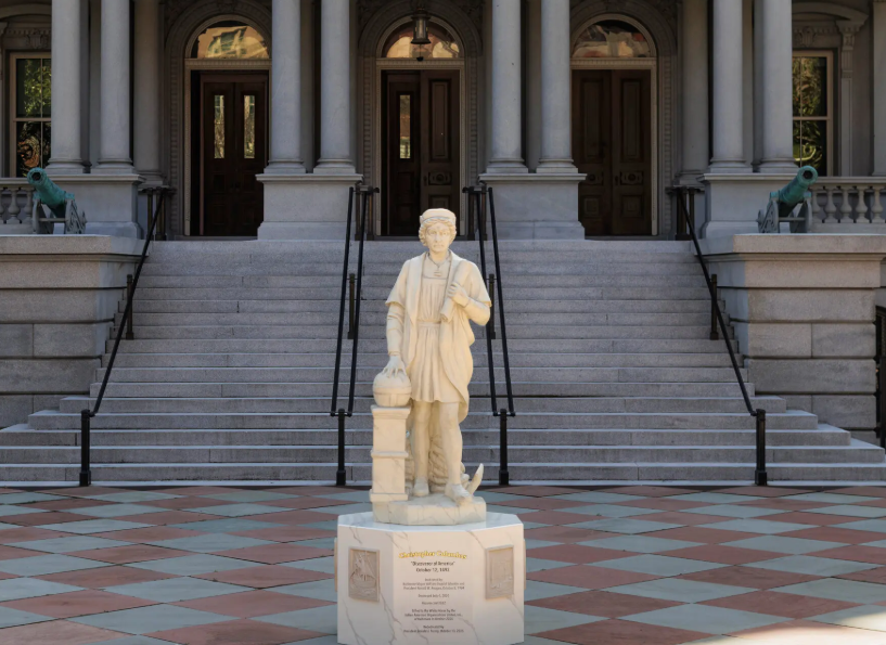 Tượng Columbus tái xuất ở Nhà Trắng: 'Cuộc chiến' lịch sử Mỹ lại bùng lên