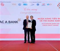 BAC A BANK hai năm liền nhận giải thưởng Ngân hàng tiêu biểu về tín dụng xanh