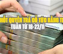 Lịch chốt quyền trả cổ tức bằng tiền tuần tới (từ 18-22/11): PAT trả cổ tức "khủng" 70%