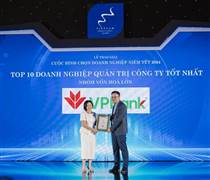 VPBank lọt Top 10 Doanh nghiệp quản trị công ty tốt nhất - Nhóm vốn hóa lớn năm 2024