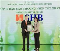 SHB lọt Top 10 doanh nghiệp có Báo cáo thường niên tốt nhất ngành tài chính