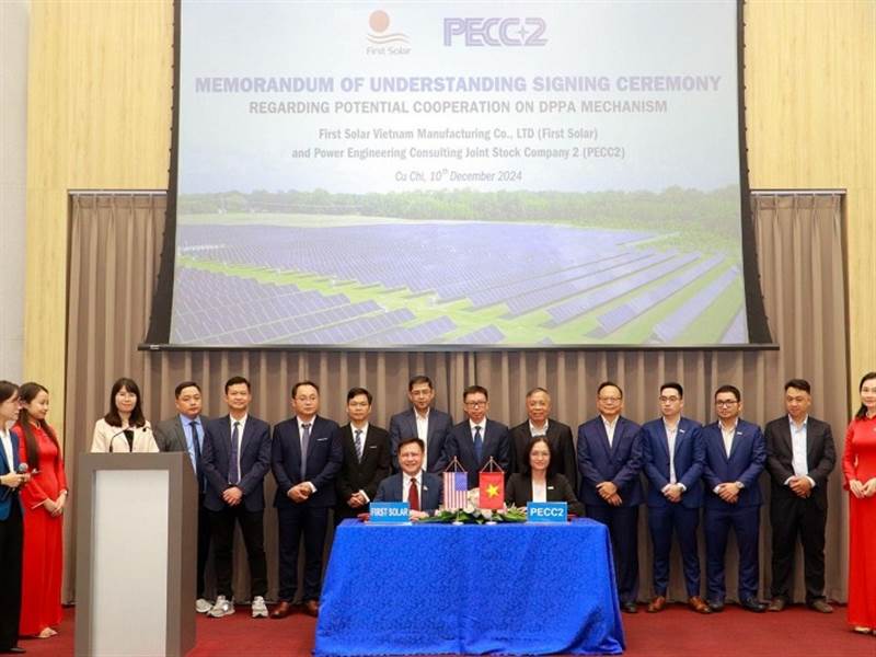 First Solar (Hoa Kỳ) và PECC2 hợp tác trong lĩnh vực năng lượng tái tạo