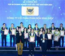 BFC: Phân bón Bình Điền tiếp tục đạt danh hiệu “Top 50 Doanh nghiệp xuất sắc nhất Việt Nam năm 2024”