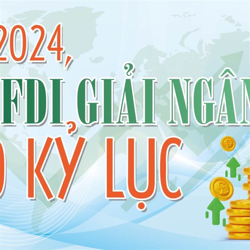 Infographics: Vốn FDI giải ngân cao kỷ lục trong năm 2024