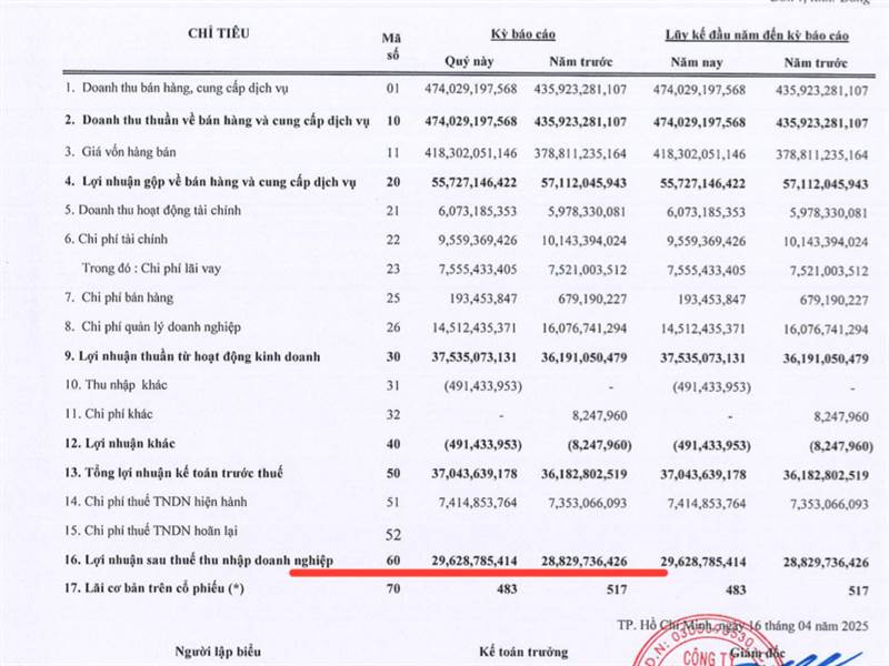 LNST: 29.6 tỷ