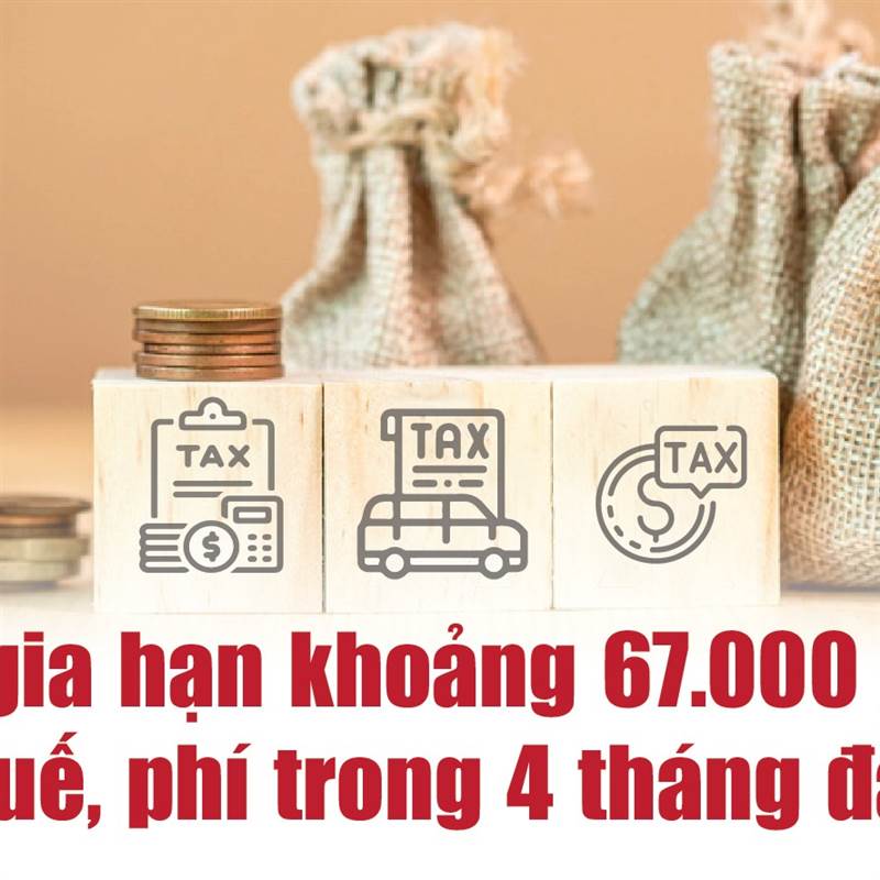 Infographics: Giảm, gia hạn khoảng 67.000 tỷ đồng tiền thuế, phí trong 4 tháng đầu năm