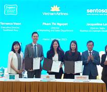 Tổng cục Du lịch Singapore, Vietnam Airlines và Tập đoàn Sentosa Development Corporation ký kết Biên bản ghi nhớ hợp tác (MOU) ba bên nhằm thúc đẩy nhu cầu du lịch từ du khách Việt Nam đến Singapore