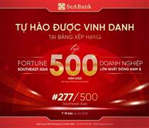 SSB: SeABank tăng 10 bậc trên bảng xếp hạng Fortune Southeast Asia 500