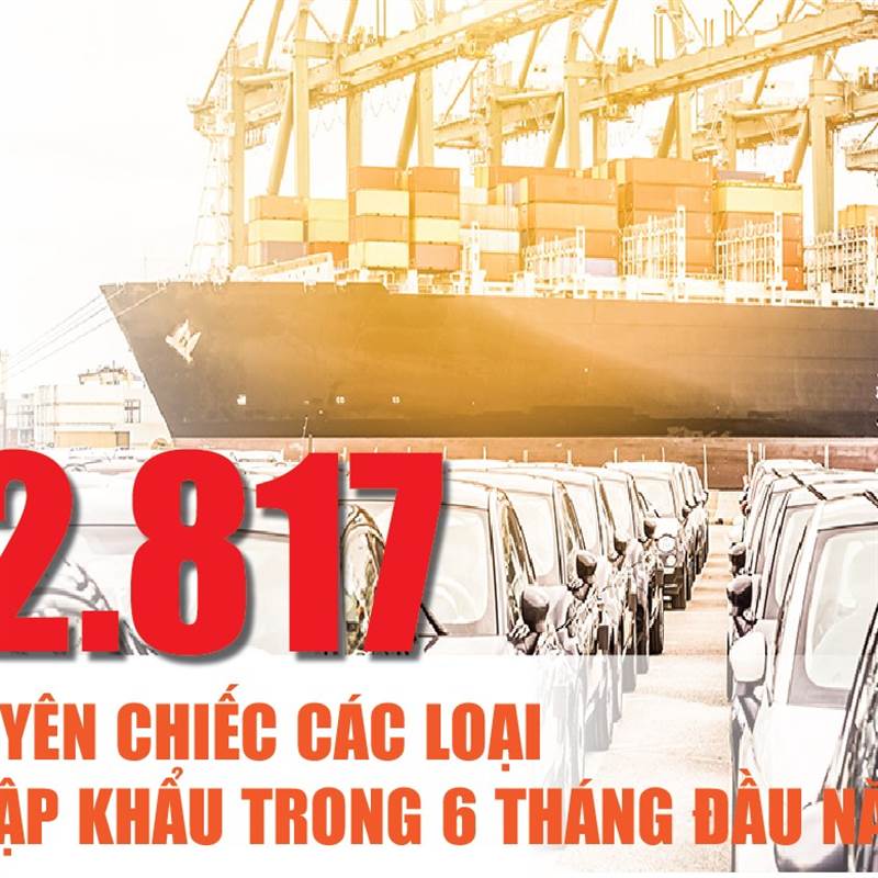 Infographics: 102.817 ô tô nguyên chiếc các loại được nhập khẩu trong 6 tháng đầu năm 2025