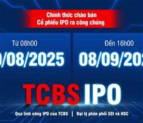 TCBS mở đăng ký mua cổ phiếu IPO từ 19/08