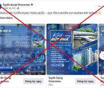 VCG: VINACONEX cảnh báo lừa đảo giả mạo thương hiệu