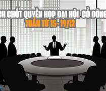 13 doanh nghiệp chốt quyền họp đại hội cổ đông tuần tới