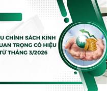 Nhiều chính sách kinh tế quan trọng có hiệu lực từ tháng 3/2026