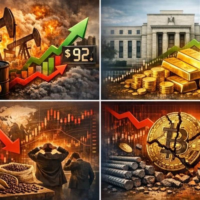 Thị trường ngày 8/3: Dầu lập sóng lớn, vàng tăng trở lại, Bitcoin giảm sâu